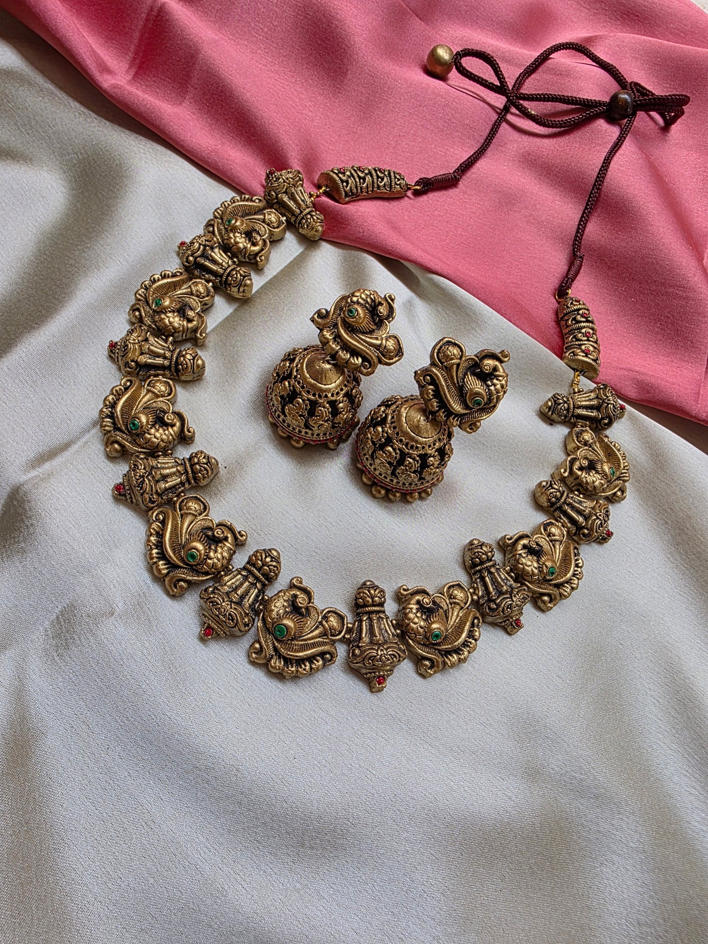 Buy Antique Peacock Treck Terracotta Jewellery Online