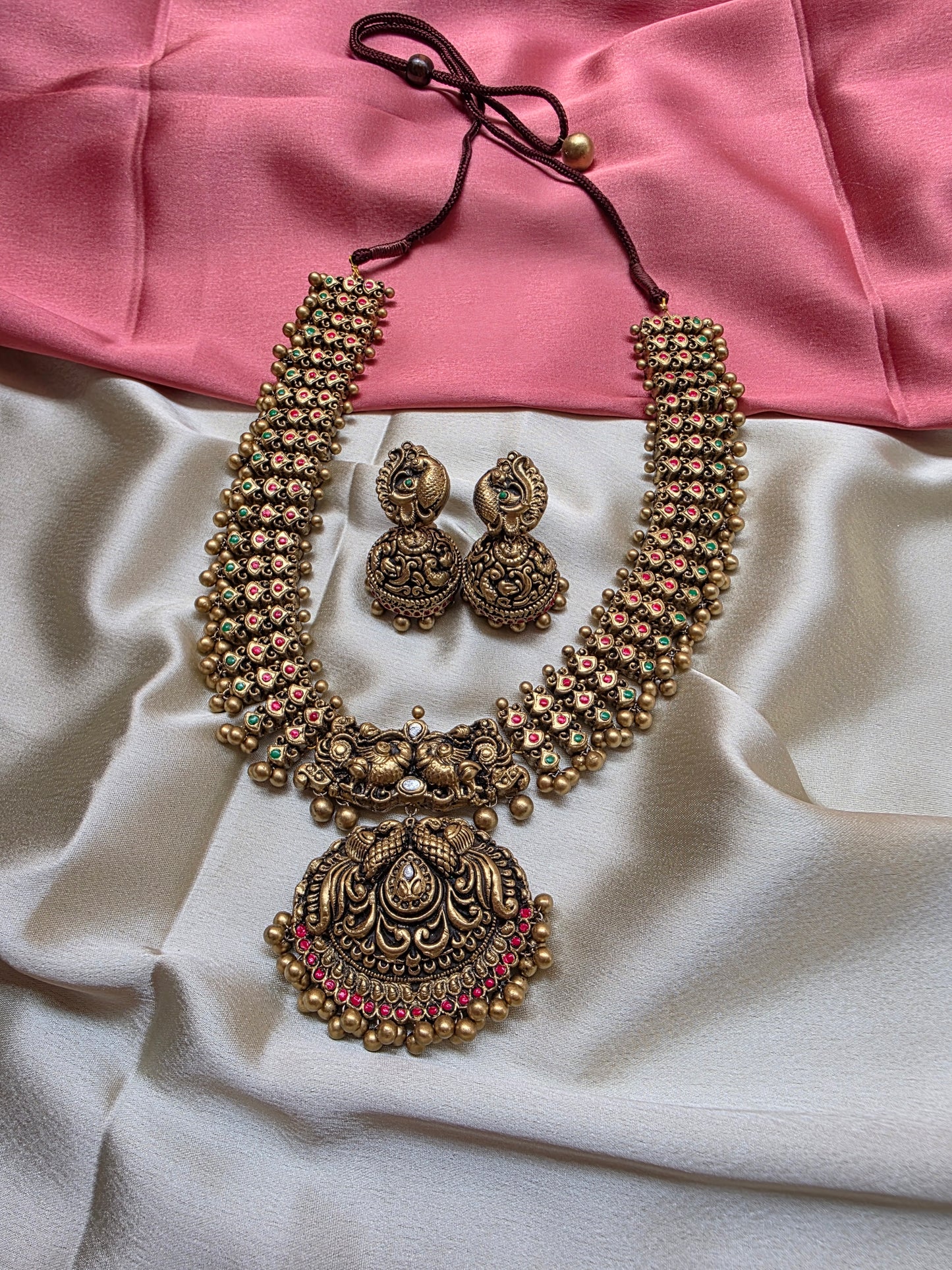 Grandeur Peacock Haram Terracotta Jewellery