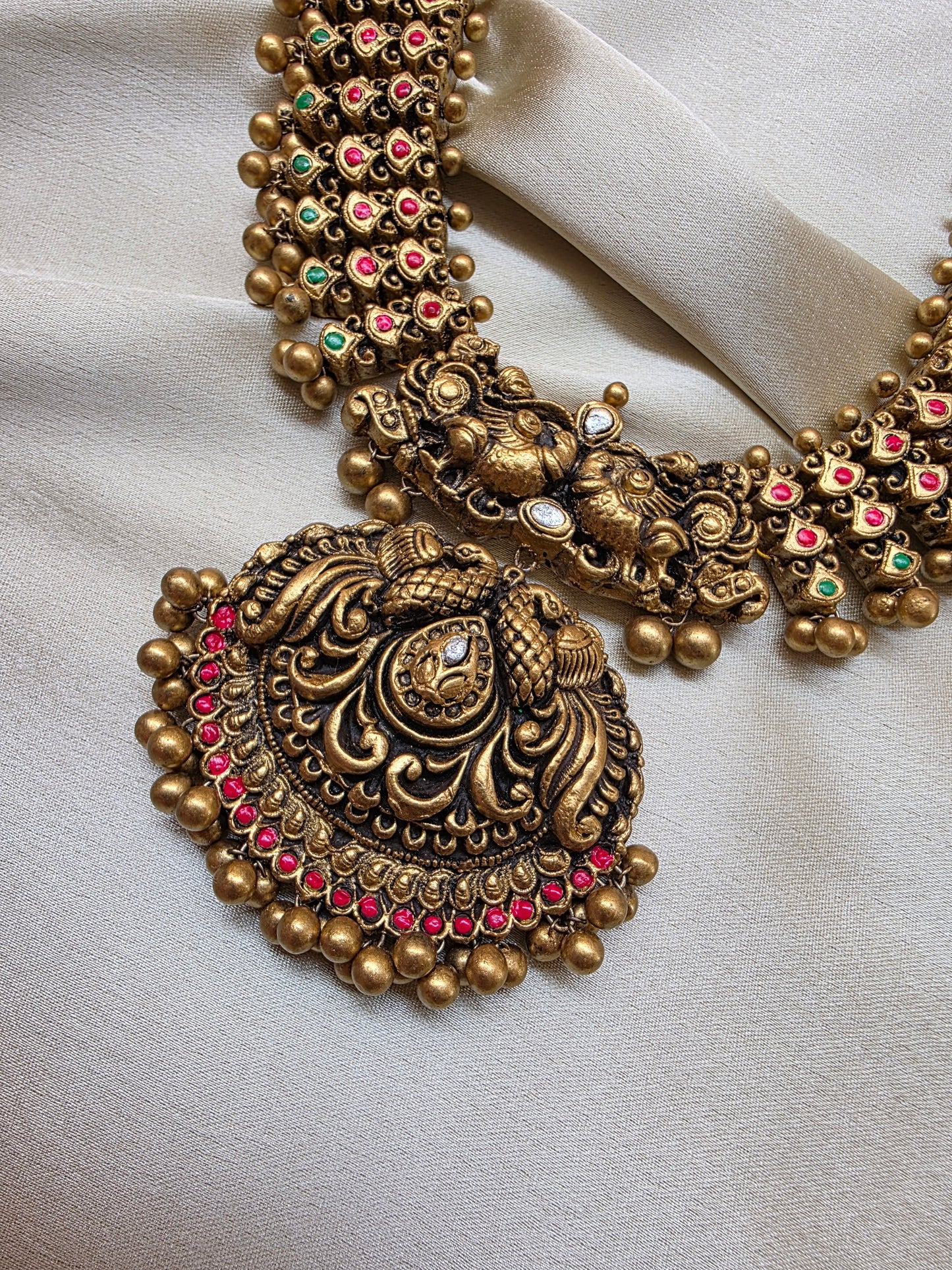 Grandeur Peacock Haram Terracotta Jewellery