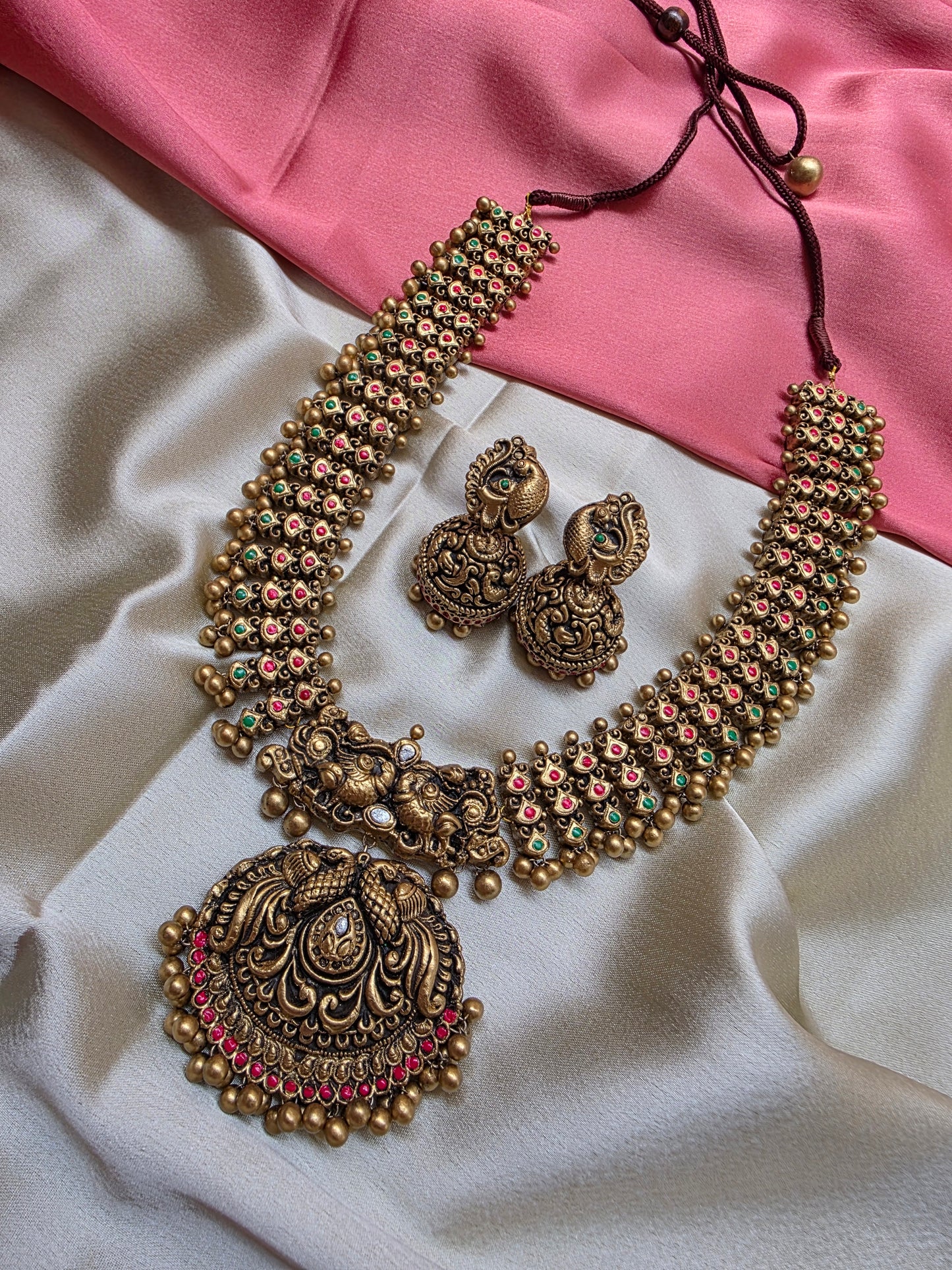 Grandeur Peacock Haram Terracotta Jewellery
