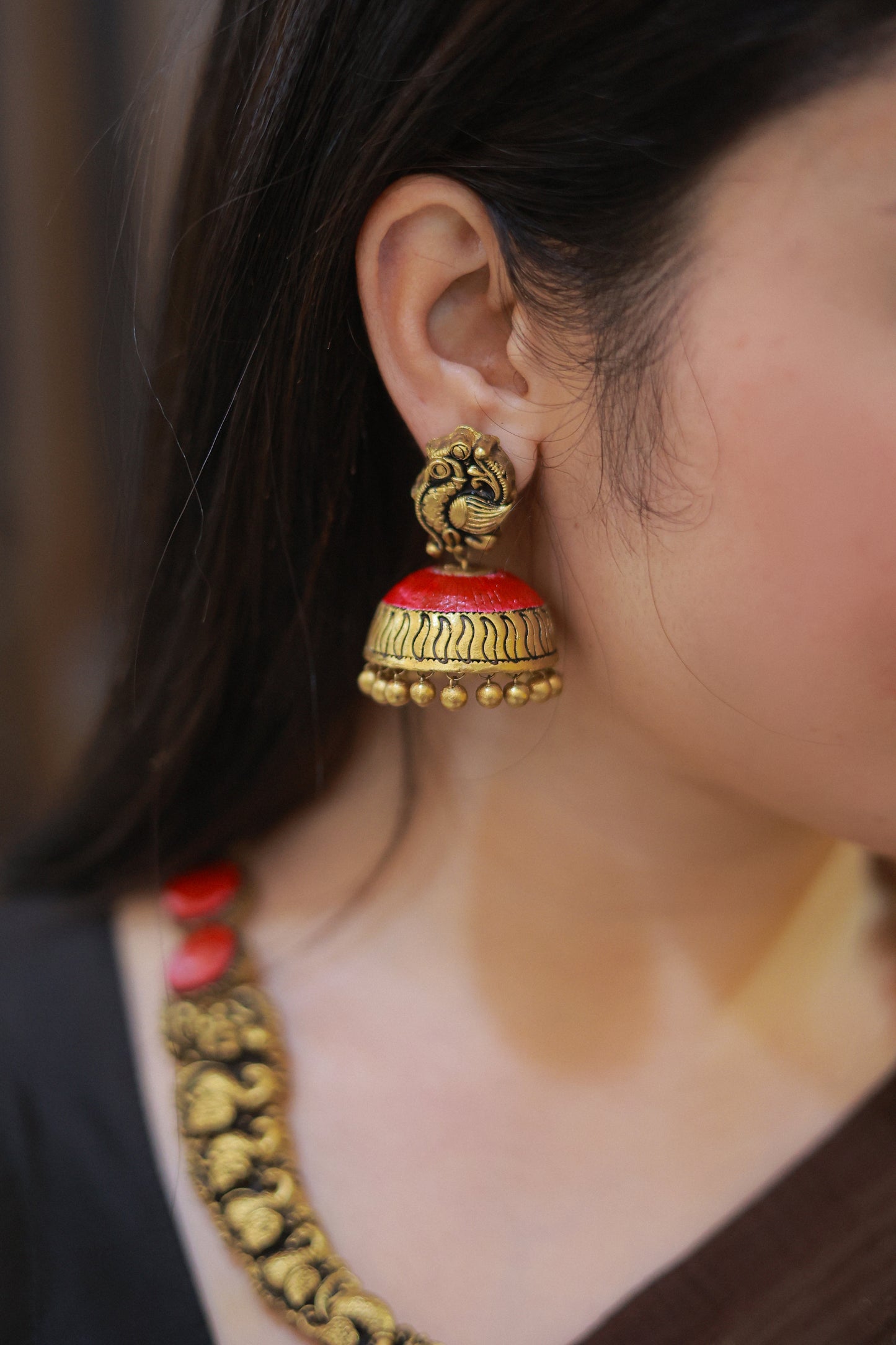 Lakshmi Hasli Pink Punch Terracotta Jewellery