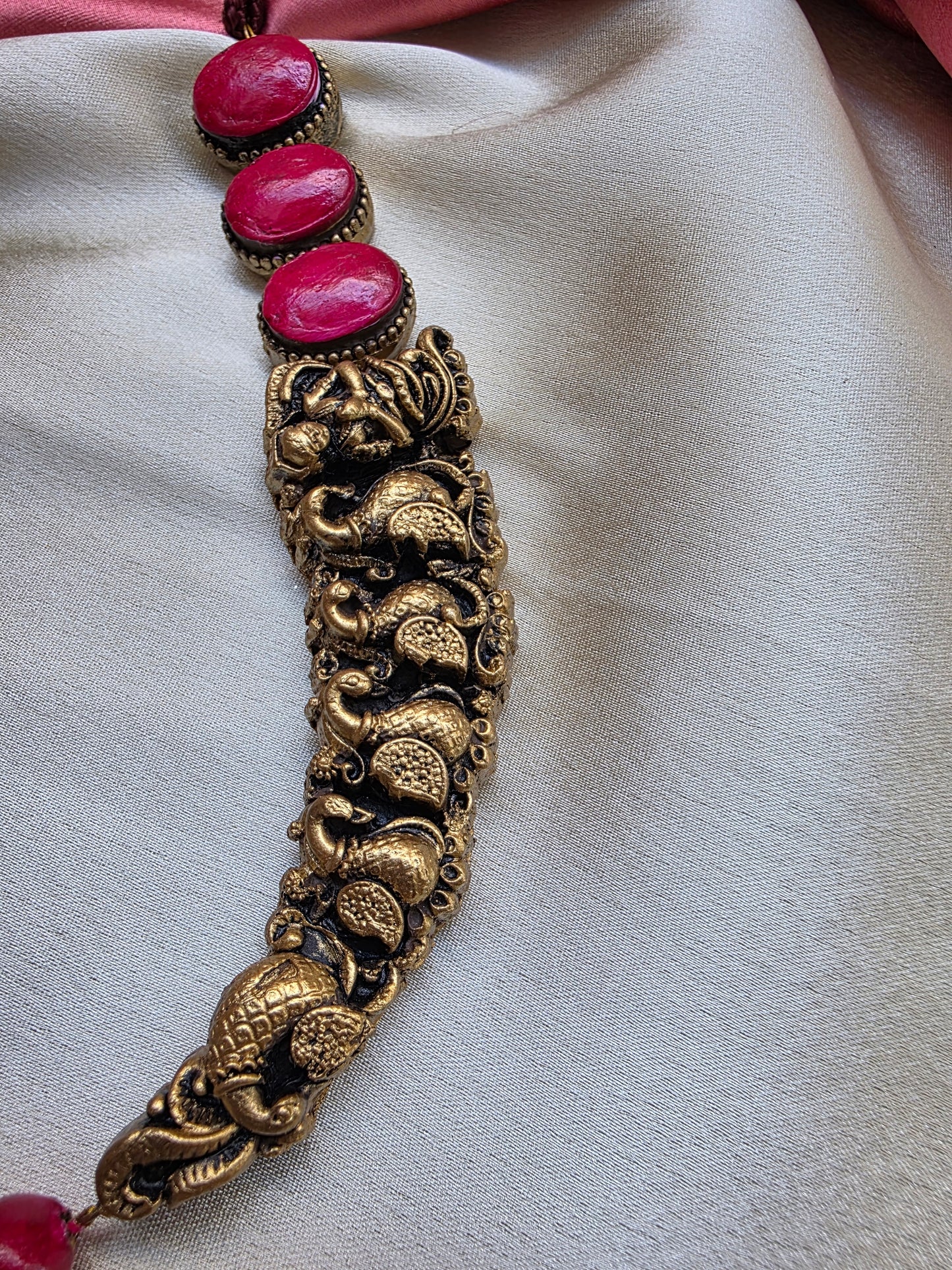 Lakshmi Hasli Pink Punch Terracotta Jewellery