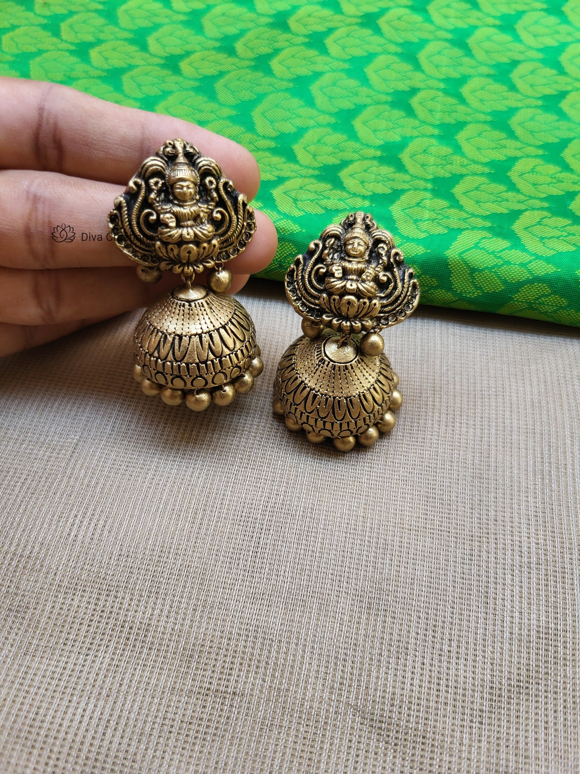 Lined Charm Signature Terracotta Jhumka Earrings