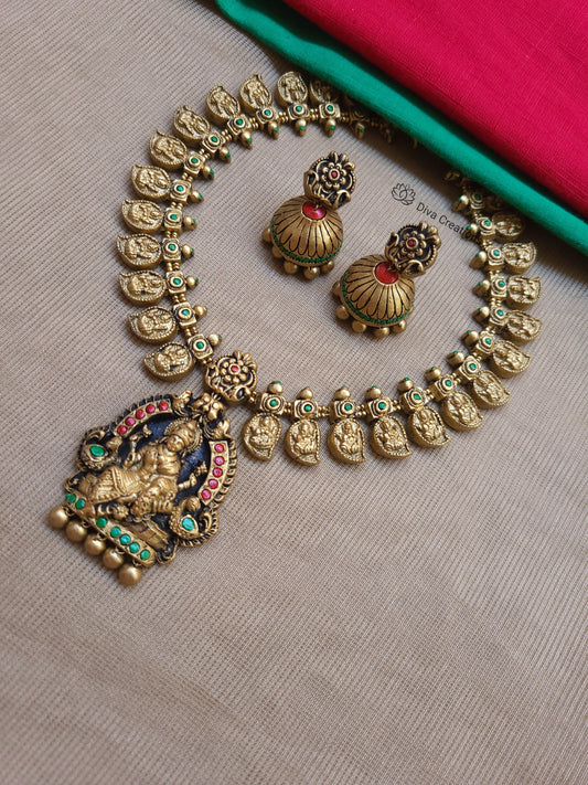 Manga Mala Terracotta Necklace Jhumka Earrings Set