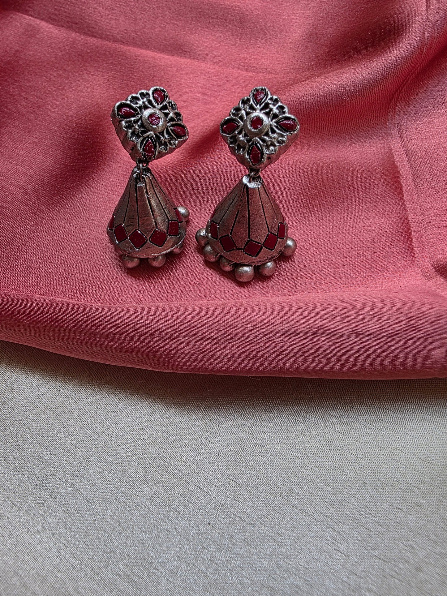 Maroon Contemporary Terracotta Jewellery
