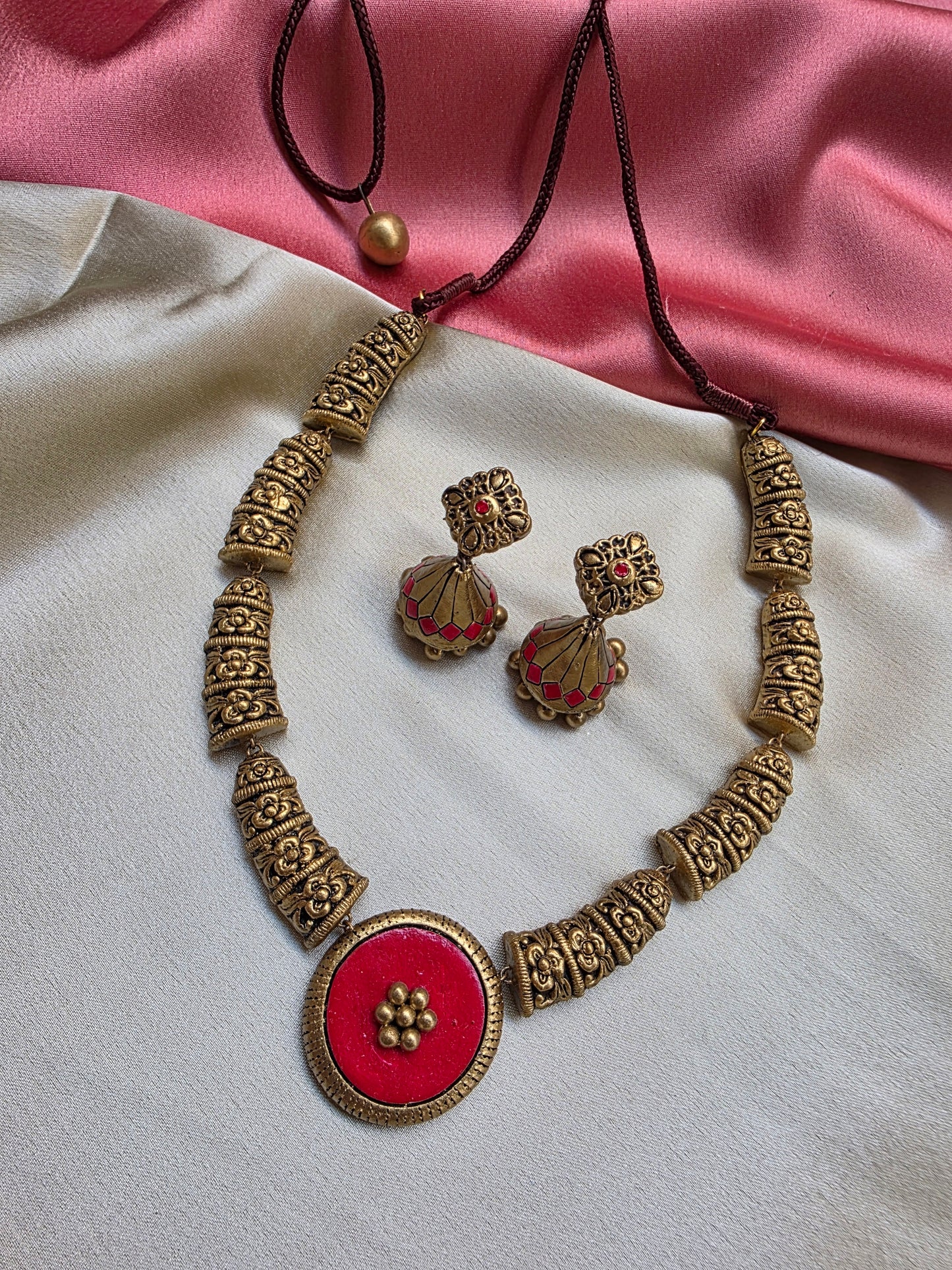Peach Contemporary Terracotta Jewelry