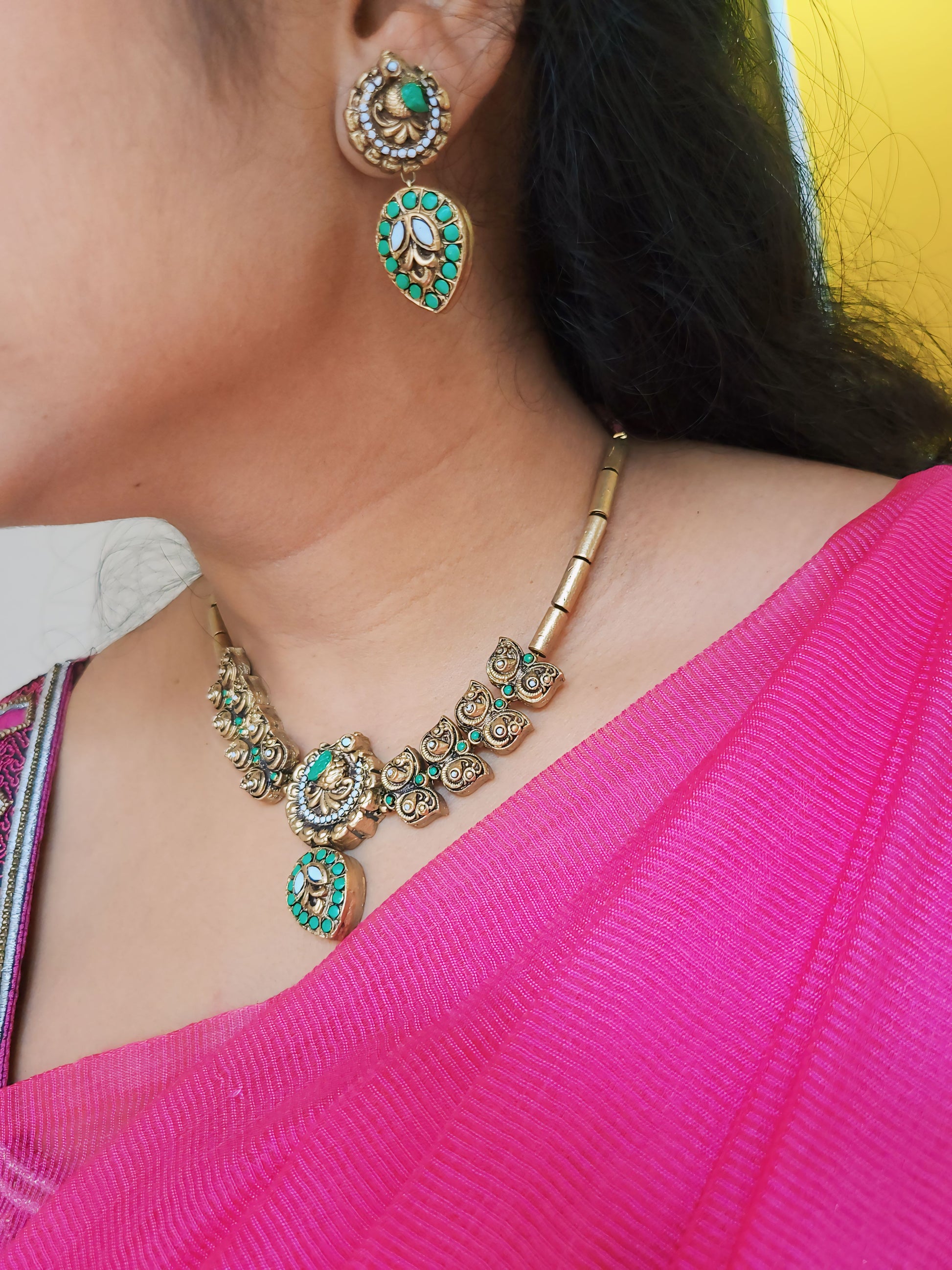 Rain Drop Peacock Terracotta Jewellery