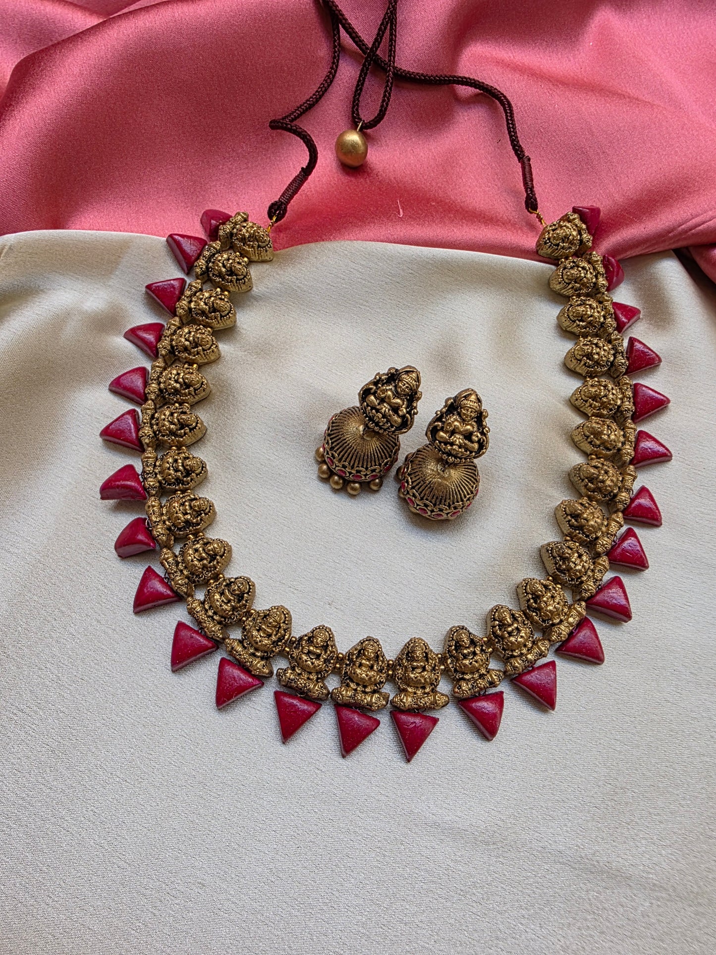 Triangle Drop Lakshmi Terracotta Jewellery