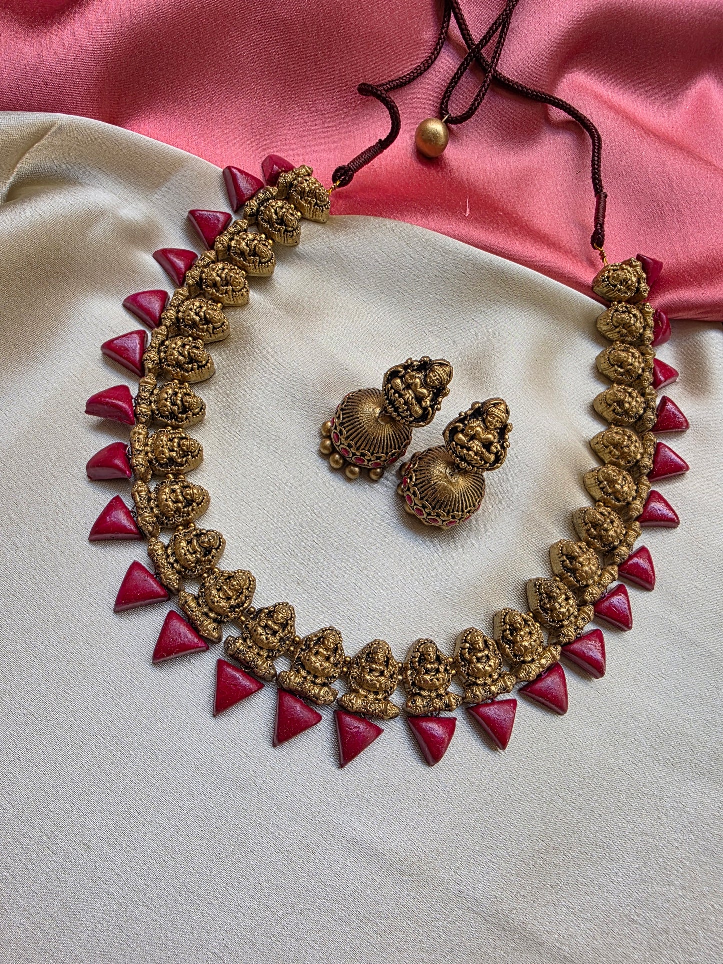 Triangle Drop Lakshmi Terracotta Jewellery