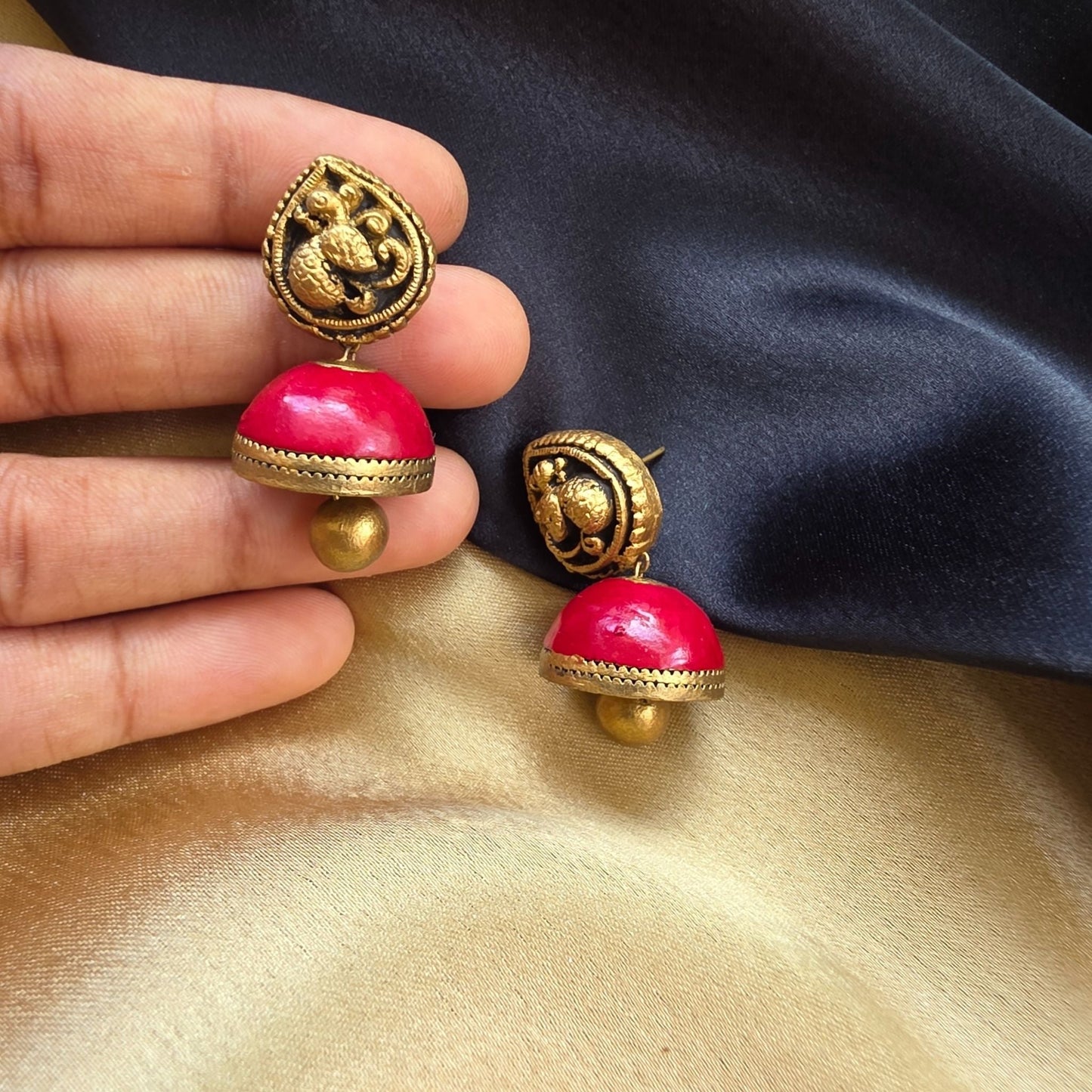 Vannam Terracotta Jumka Variant 3 Jhumka Earrings