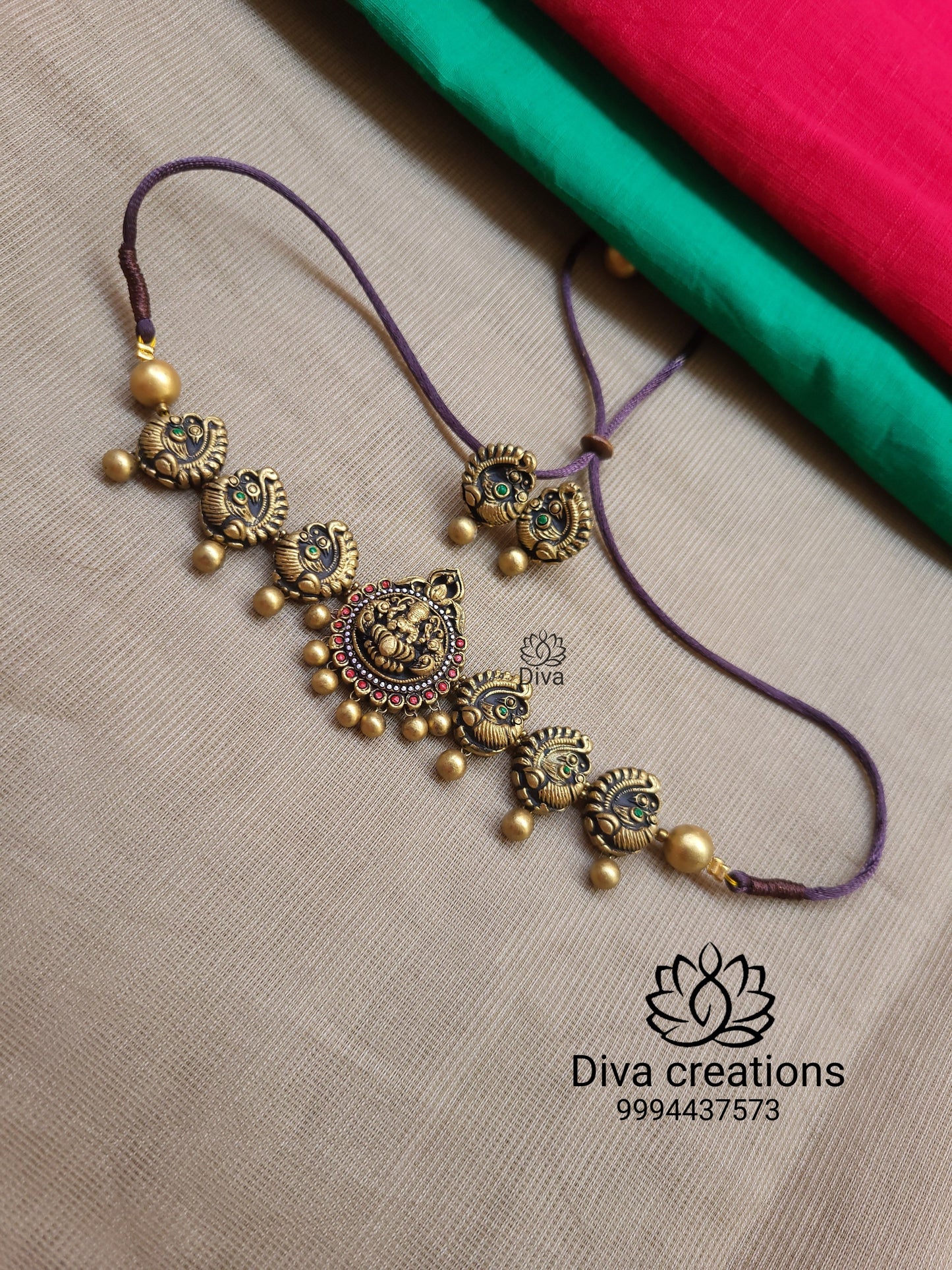 Peacock Collar Terracotta Jewellery