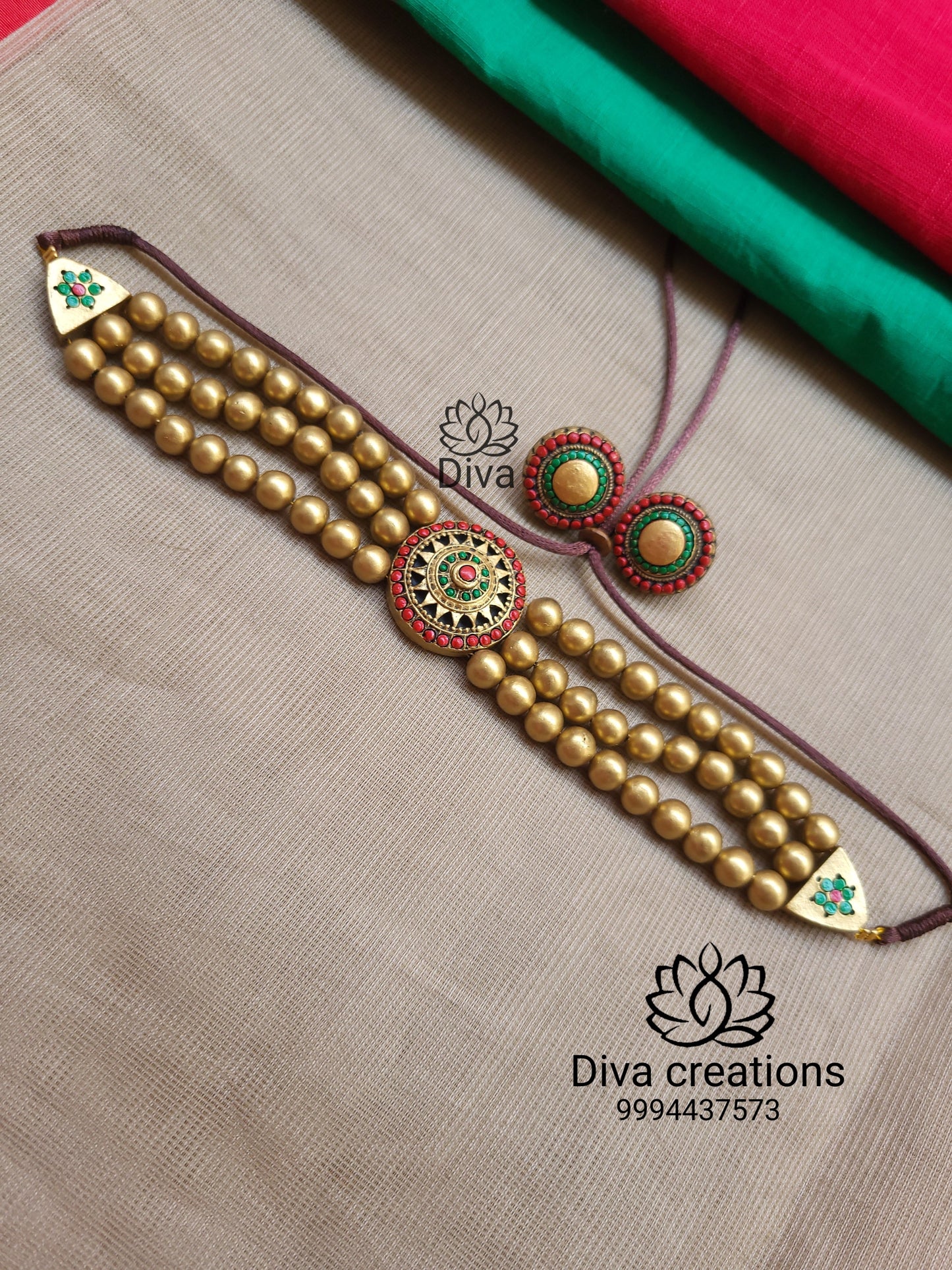 3 Layer Gold Terracotta Jewellery