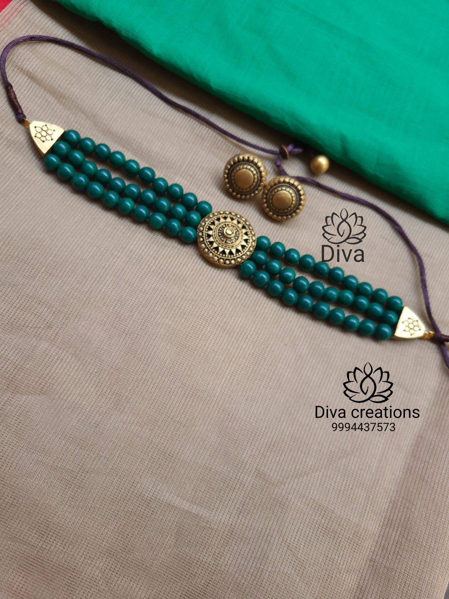 3 Layer Green Terracotta Jewellery