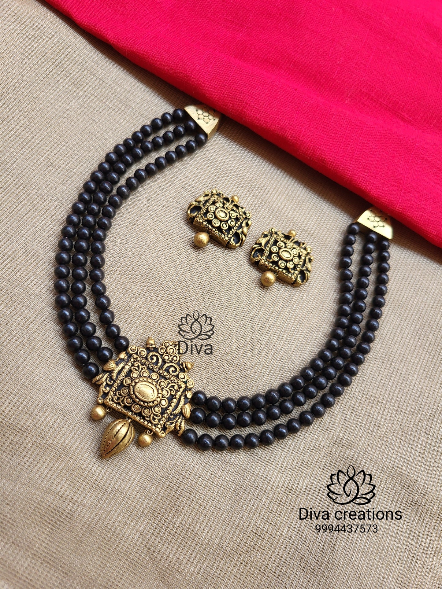 Black Stefa Terracotta Jewellery