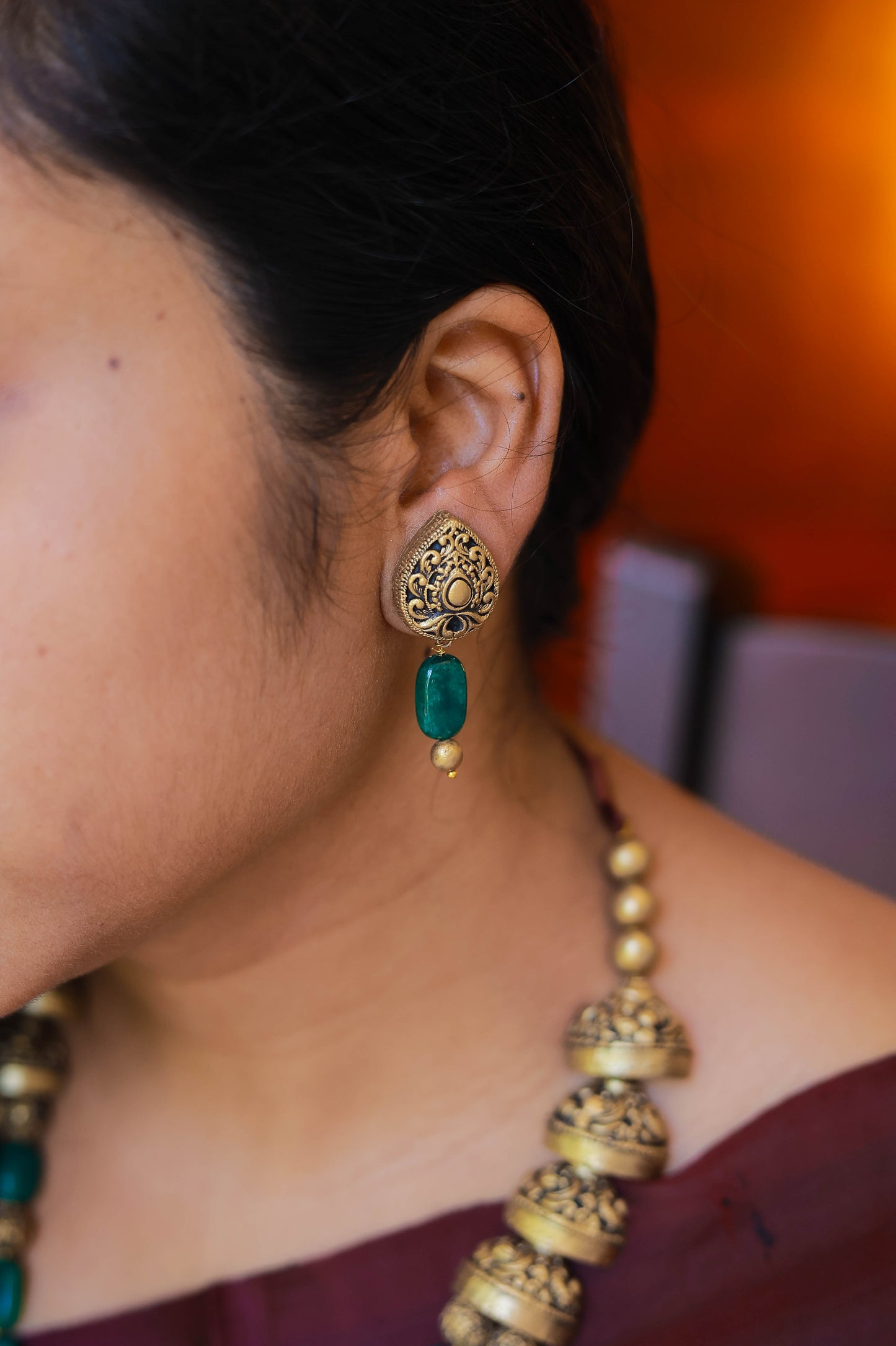 Emerald Dual Strand Fusion Terracotta Jewellery