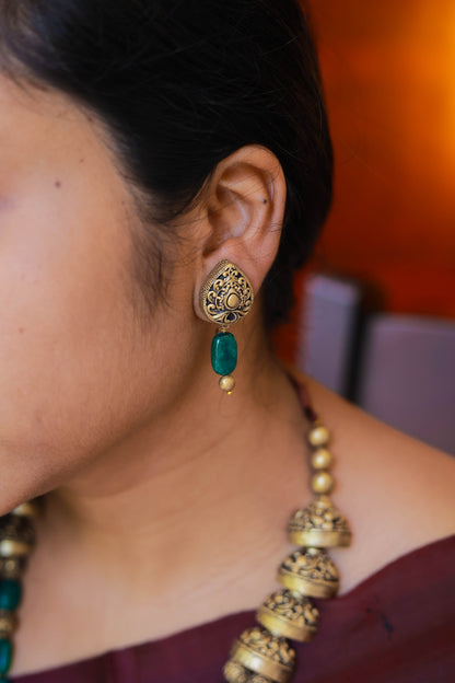 Emerald Dual Strand Fusion Terracotta Jewellery