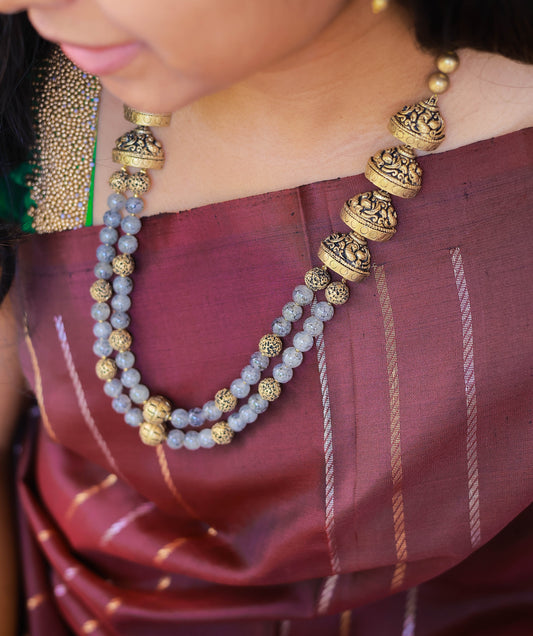 Grey Dual Strand Fusion Terracotta Jewellery