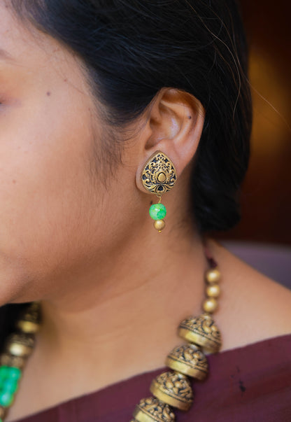 Green Dual Strand Fusion Terracotta Jewellery