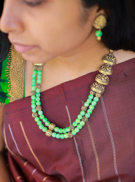 Green Dual Strand Fusion Terracotta Jewellery