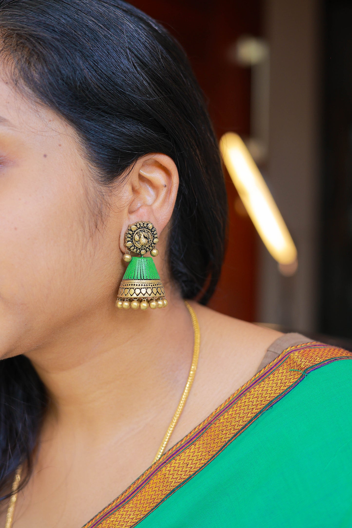 Thenmozhi- Terracotta Jumka - Variant5