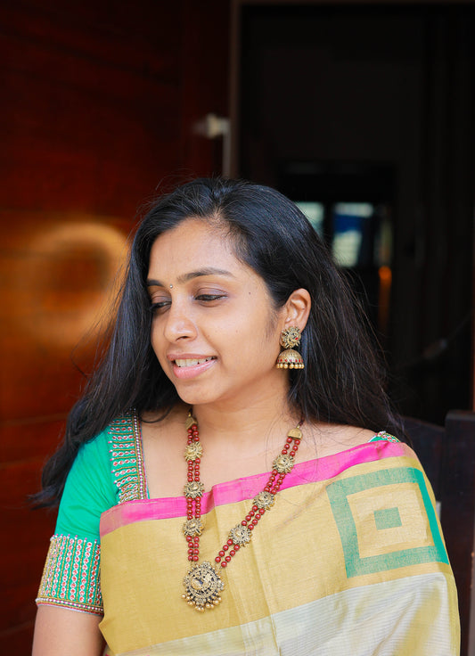 Maroon Mayura Terracotta Jewellery