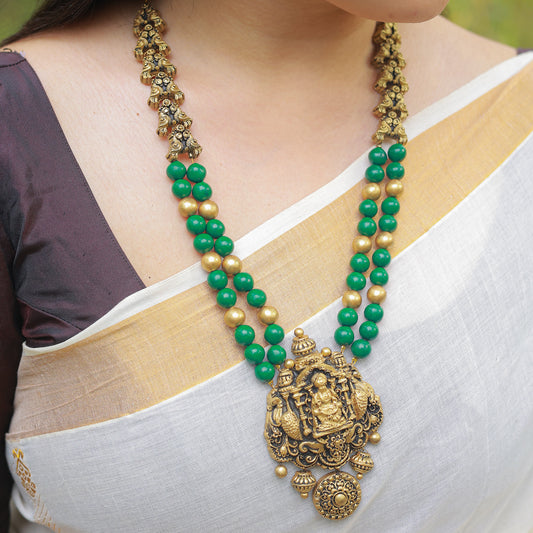 Green 2 Row Lakshmi Terracotta Jewellery