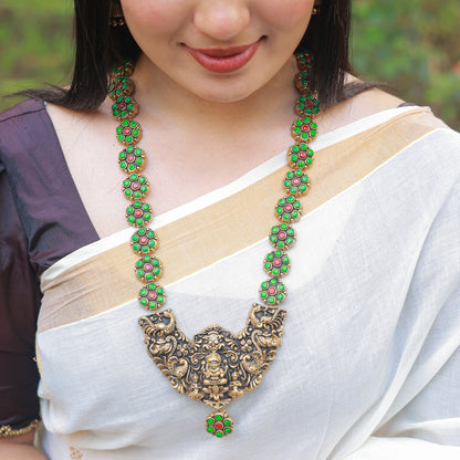 Seam Flower Lakshmi Haram - Green