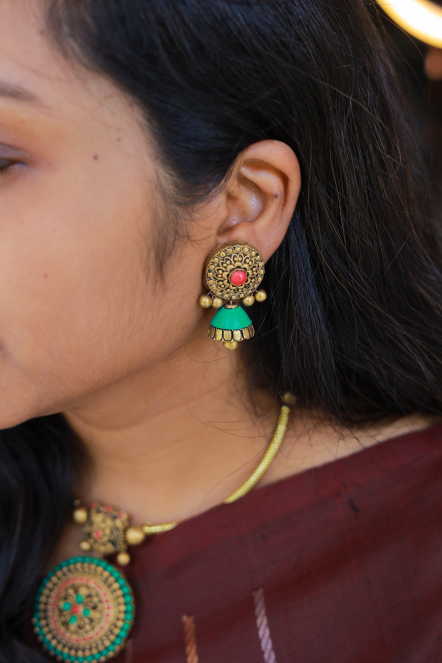 Green Classic Glow Terracotta Jewellery
