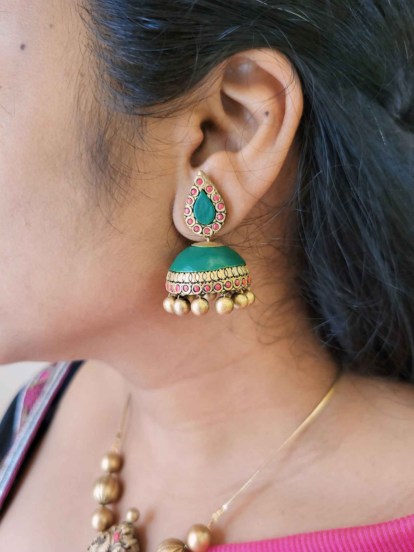 Kerala palakka rain drop type terracotta jewellery