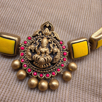 Lakshmi Choker Terracotta Jewellery Yellow