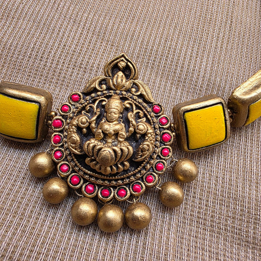 Lakshmi Choker Terracotta Jewellery Yellow