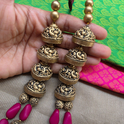 Maroon Dual Strand Fusion Terracotta Jewellery