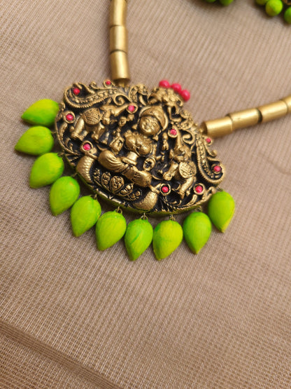 Varoka Antique GajaLakshmi Terracotta Jewellery