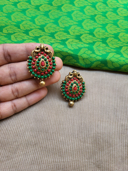 Red Green raindrop tettacotta jewellery