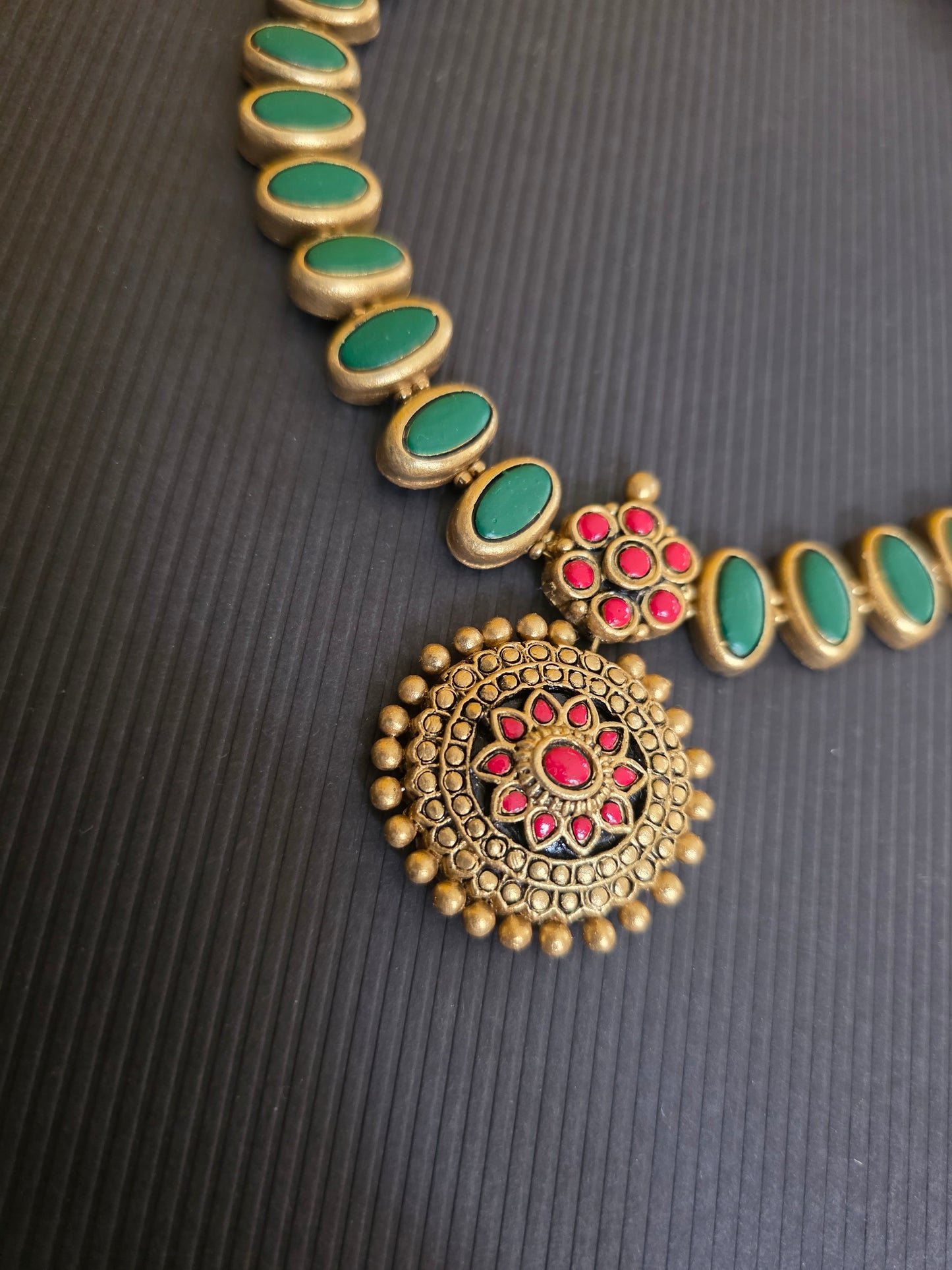 Emerald Bloom Terracotta Jewellery