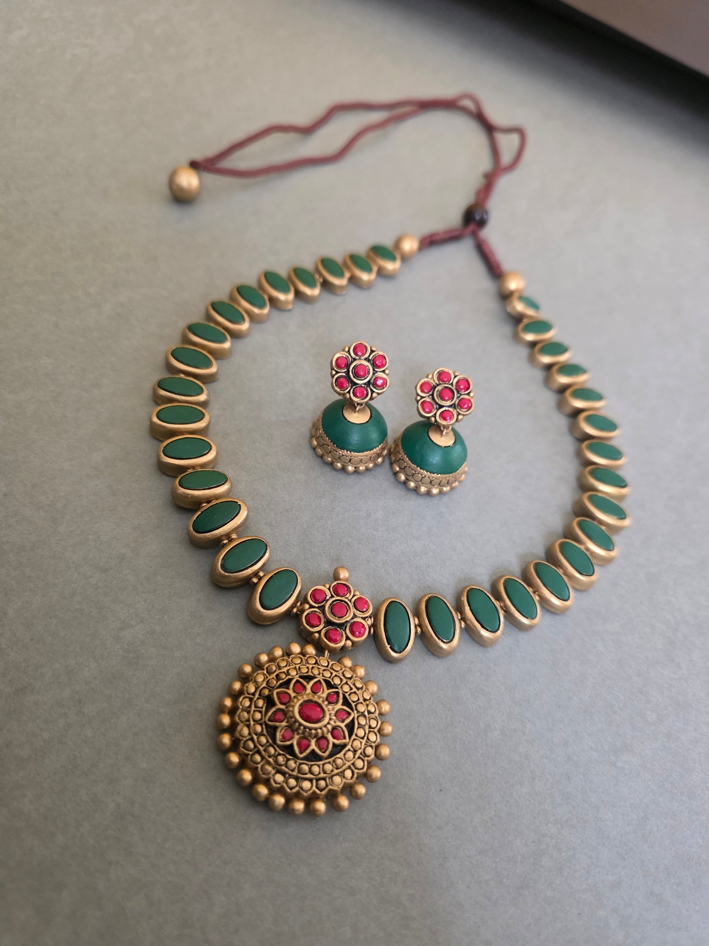 Emerald Bloom Terracotta Jewellery