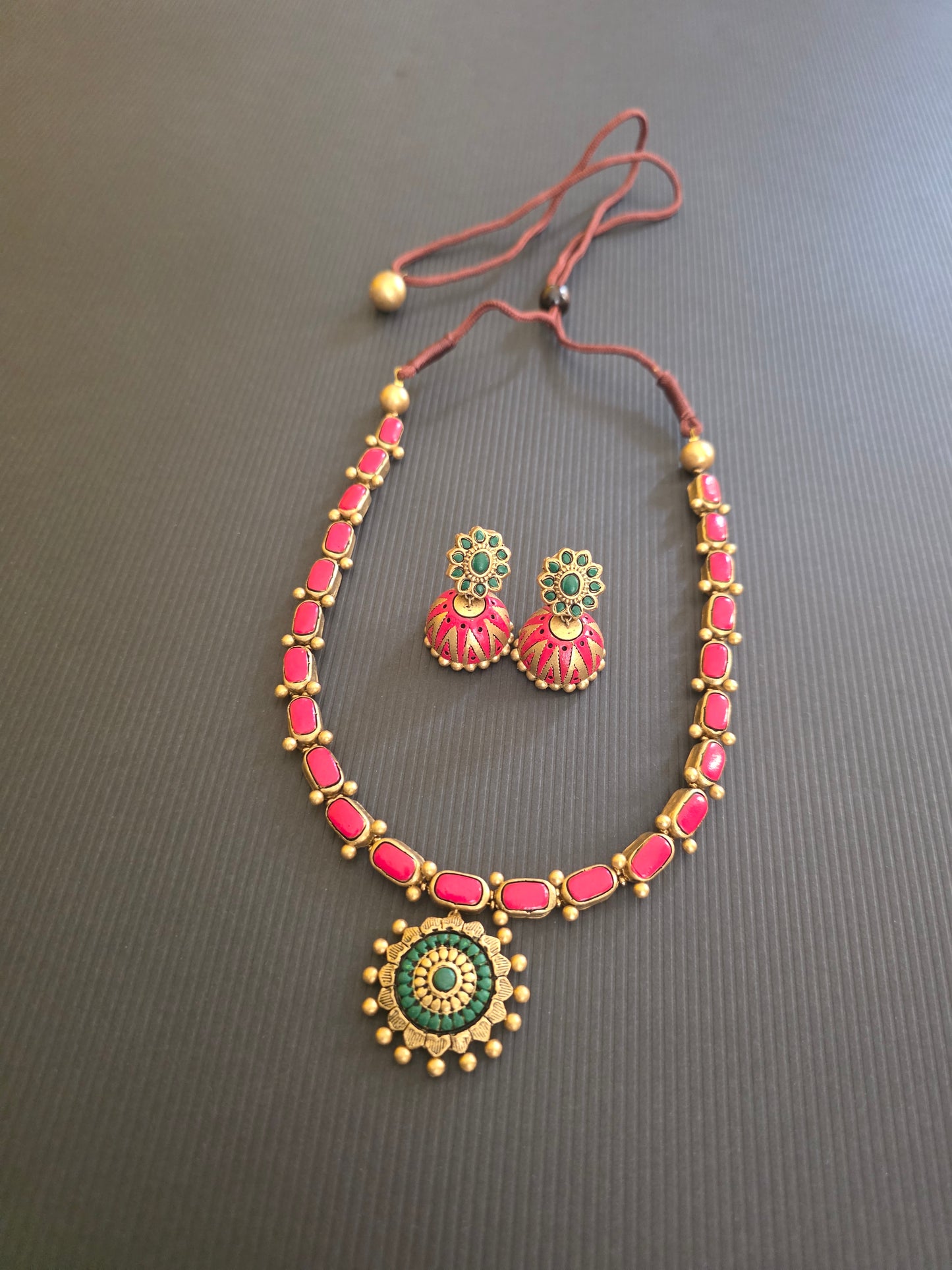 Crimson Blossom Terracotta Jewellery