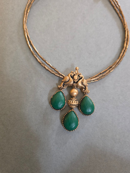 Emerald Droplet Terracotta Jewellery