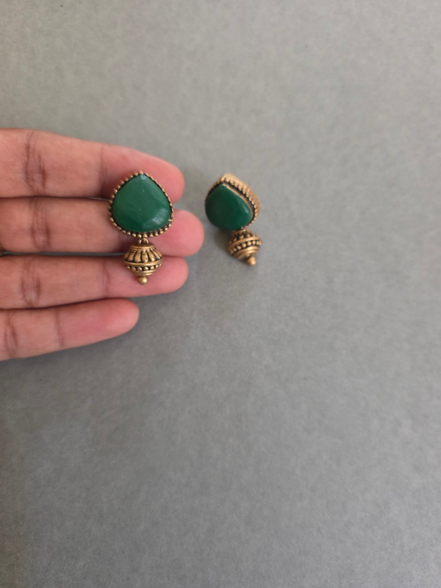 Emerald Peacock Terracotta Jewellery