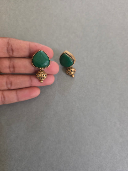 Emerald Peacock Terracotta Jewellery
