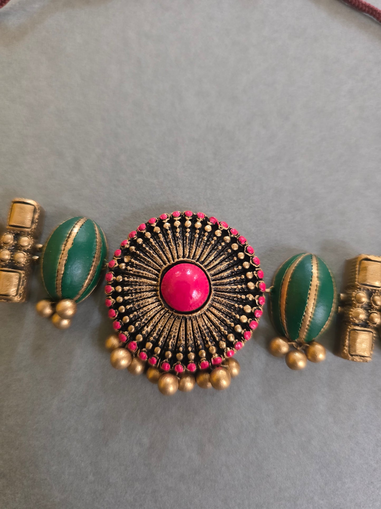 Emerald Mandala Terracotta Jewellery