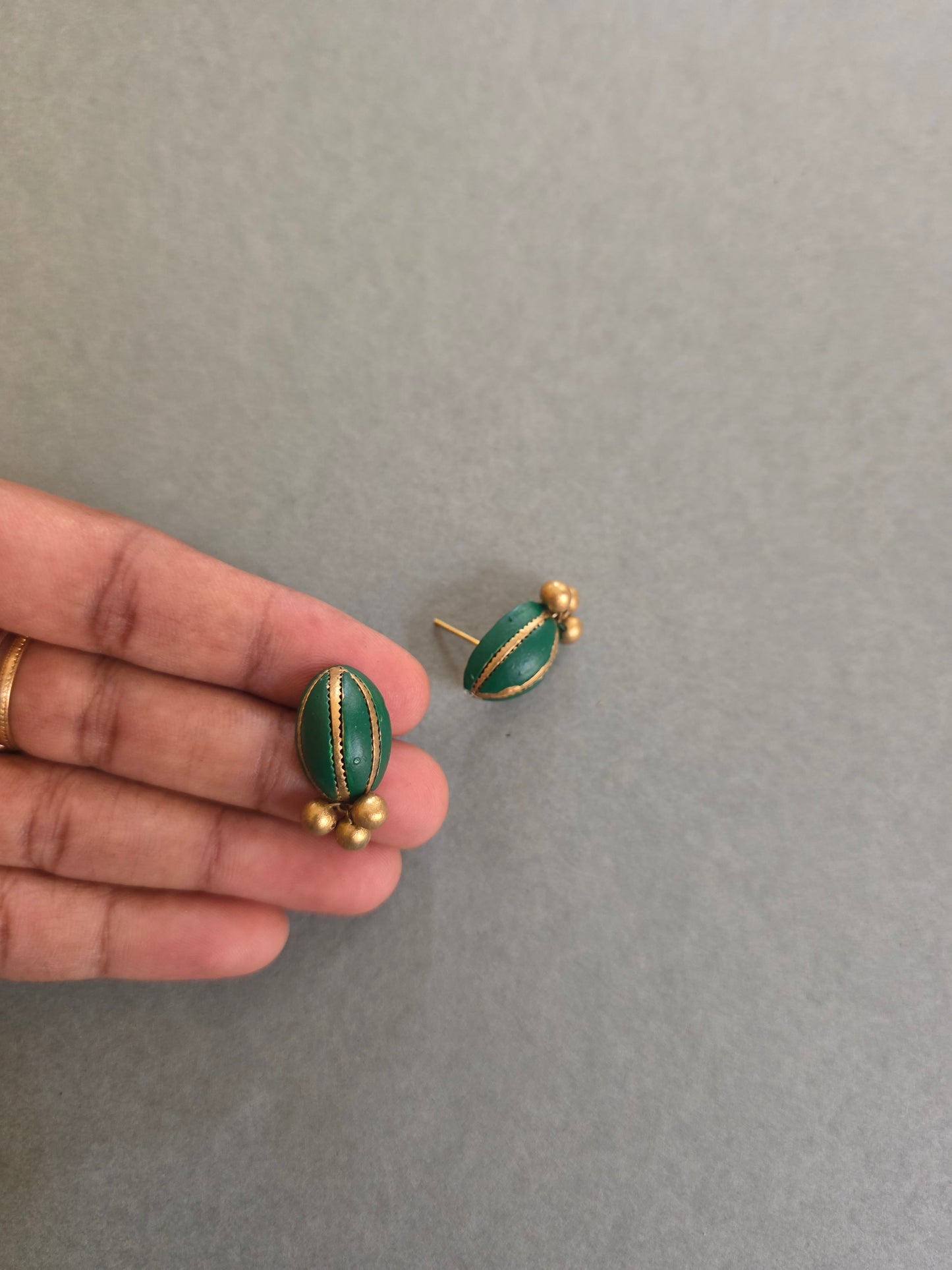 Emerald Mandala Terracotta Jewellery