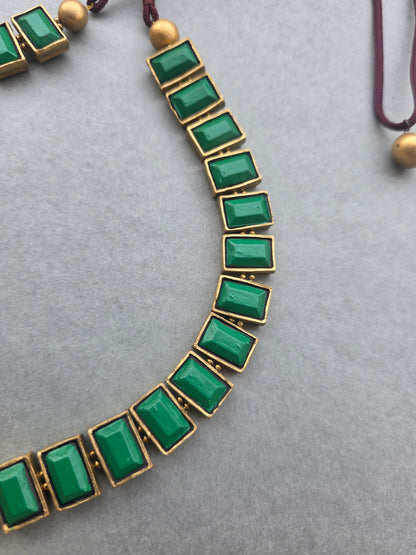 Emerald Charm Terracotta Jewellery Set