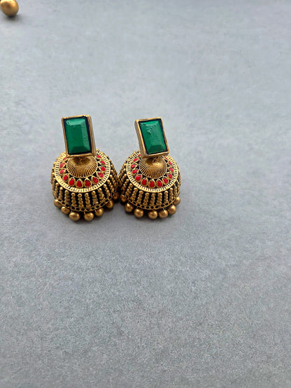 Emerald Charm Terracotta Jewellery Set