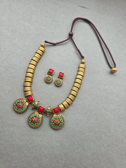 Ruby Floral Terracotta Jewellery Set
