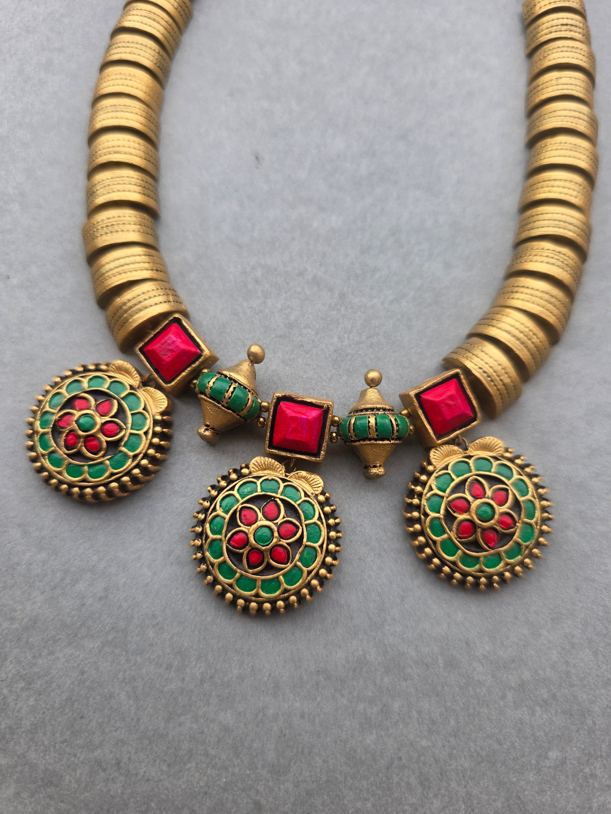 Ruby Floral Terracotta Jewellery Set