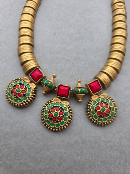 Ruby Floral Terracotta Jewellery Set