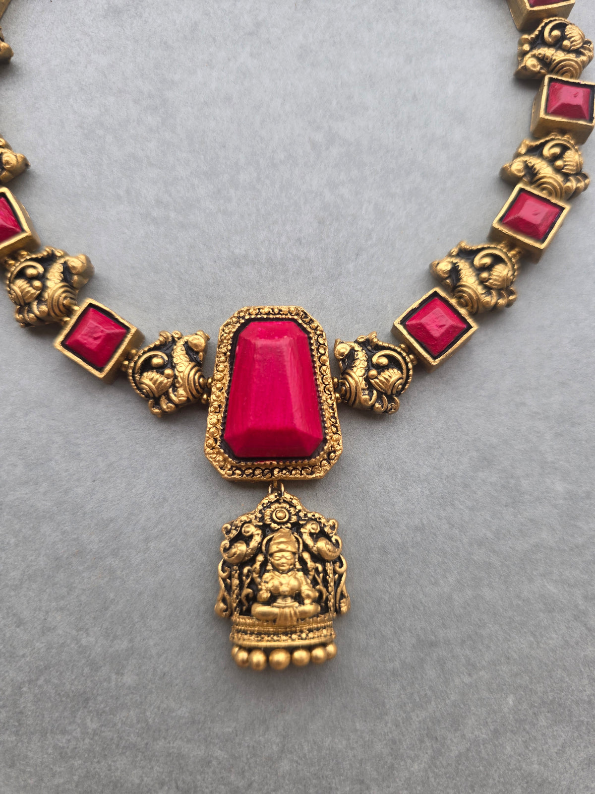 Crimson Temple Terracotta Jewellery Set