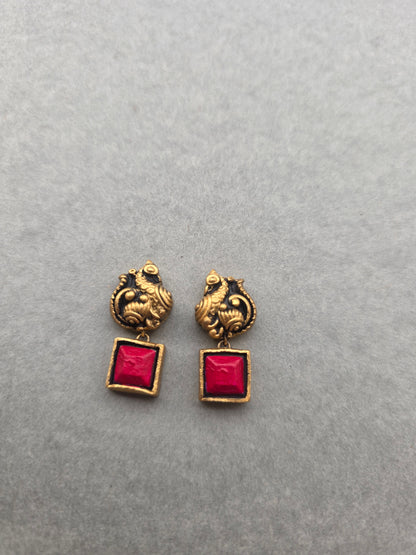Crimson Temple Terracotta Jewellery Set