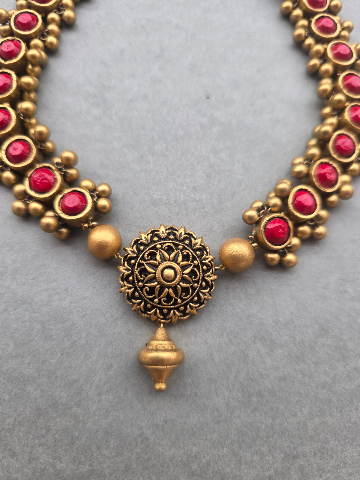 Ruby Blossom Terracotta Jewellery Set